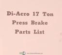 Di-Acro-Diacro 17 Ton, Hydra Power Press Brake, Instructions and Parts Manual Year 1968-17 Ton-02